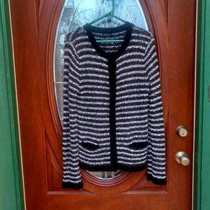 Anne Klein Black/White Cardigan Sweater Size L